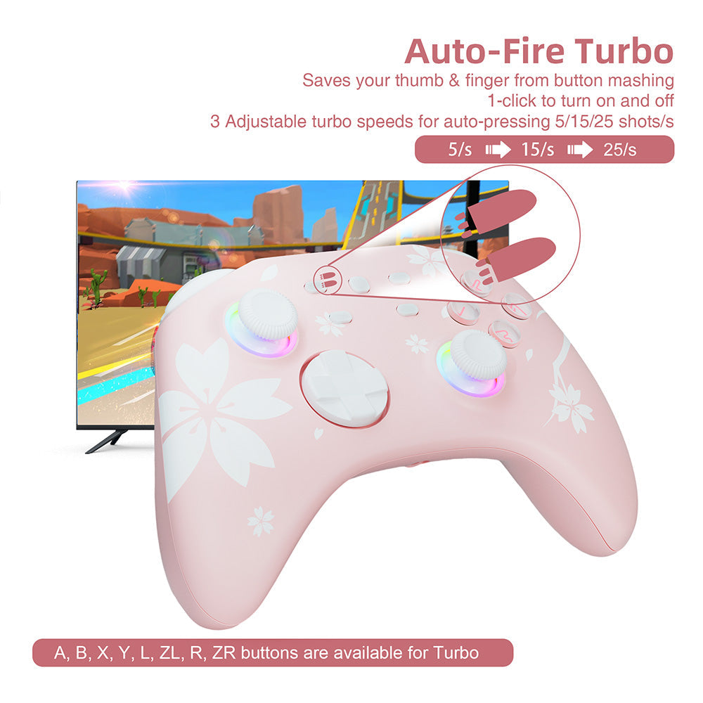 Mytrix Pro Wireless Controller Sakura Pink, Bluetooth Controller With Programmable Mytrix Pro Wireless Controller Sakura Pink, Bluetooth Controller With Programmable